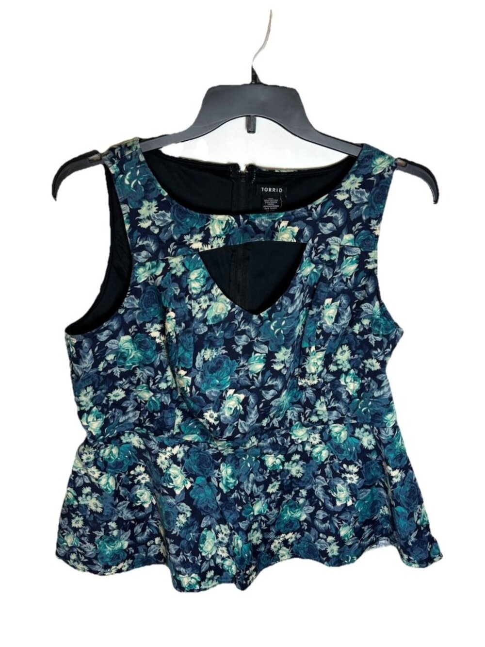 Torrid Peplum Floral Top Women's Plus Size 2/2X Floral Print